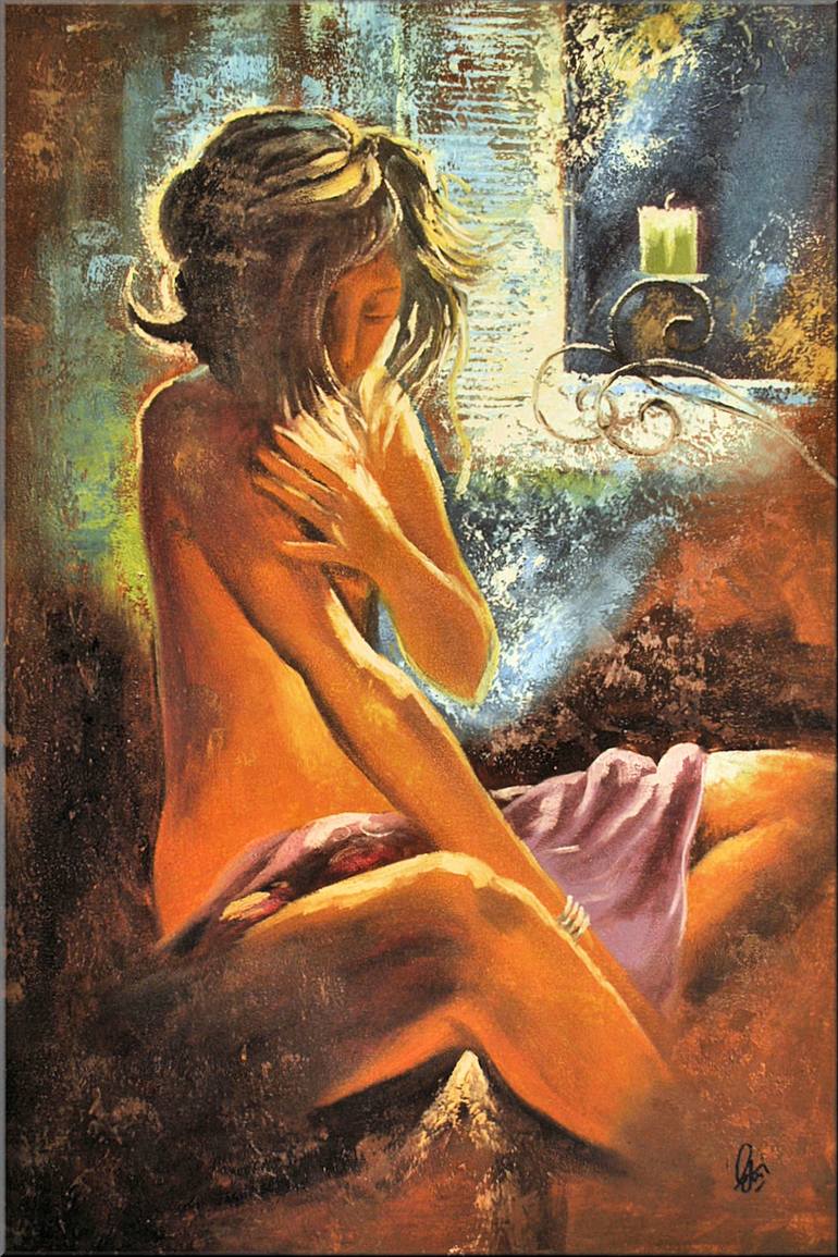 Original Figurative Erotic Painting by Edelgard Schroer