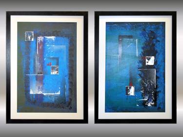 Blue Composition - Acrylic Paintings in Frame thumb