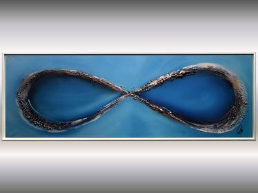 Blue Infinity - Framed Abstract Painting on Canvas thumb