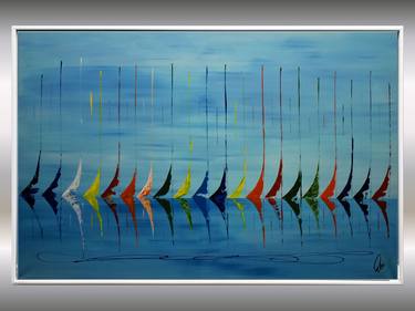 Original Abstract Sailboat Paintings by Edelgard Schroer