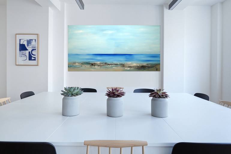 Original Abstract Beach Painting by Edelgard Schroer