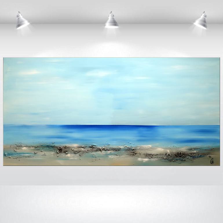 Original Abstract Beach Painting by Edelgard Schroer