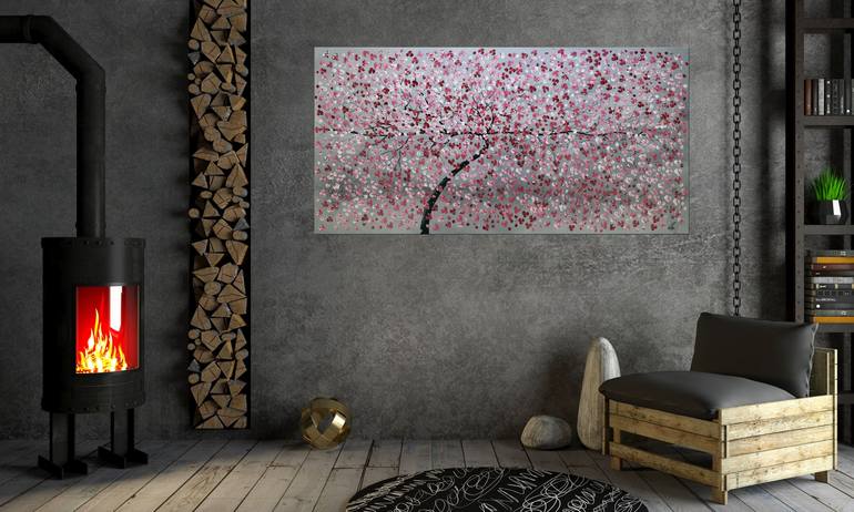 Original Abstract Floral Painting by Edelgard Schroer