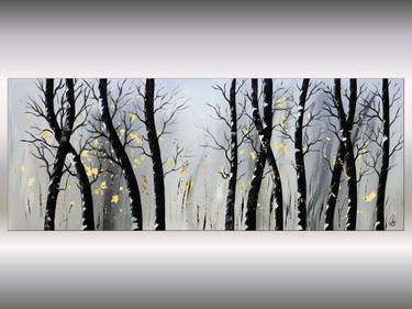 Golden Forest - Acrylic Painting on Stretched Canvas thumb