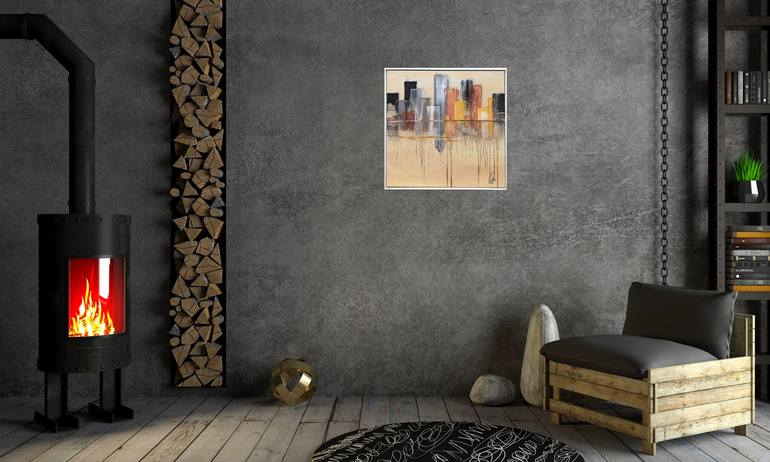 Original Abstract Architecture Painting by Edelgard Schroer