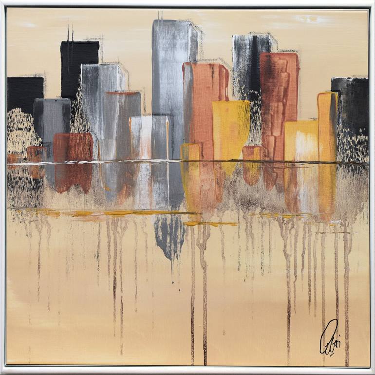 Original Abstract Architecture Painting by Edelgard Schroer