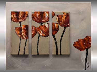 Roter Mohn - 3 D Painting on Stretched Canvas thumb