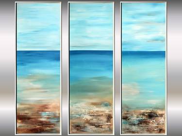 Original Abstract Beach Paintings by Edelgard Schroer