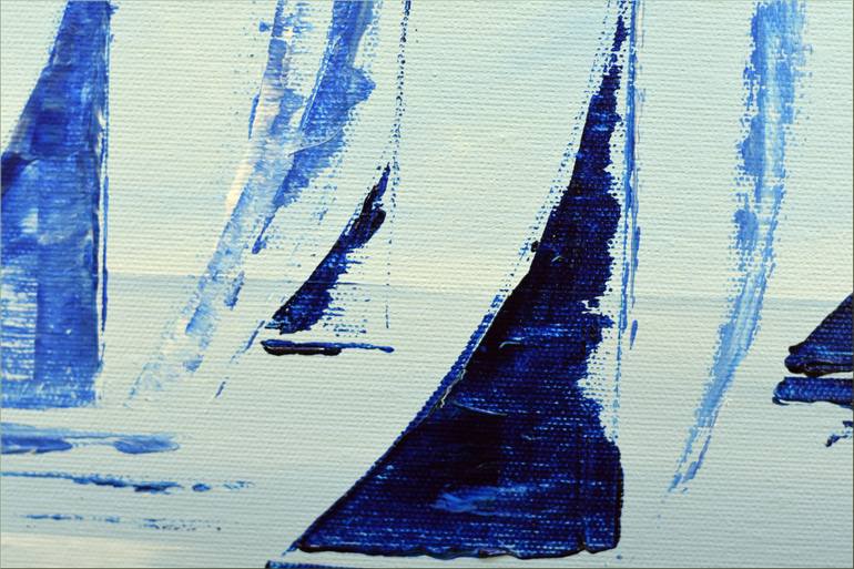 Original Abstract Boat Painting by Edelgard Schroer