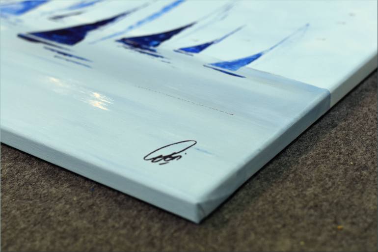 Original Abstract Boat Painting by Edelgard Schroer