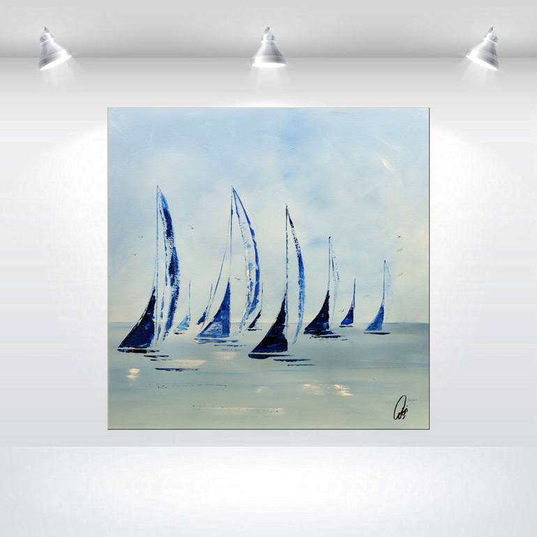 Original Sailboat Painting by Edelgard Schroer