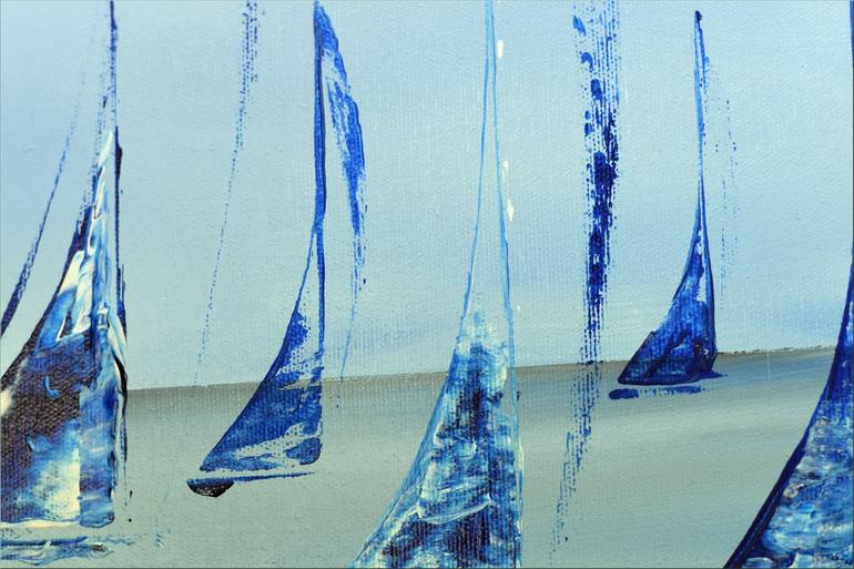 Original Abstract Sailboat Painting by Edelgard Schroer