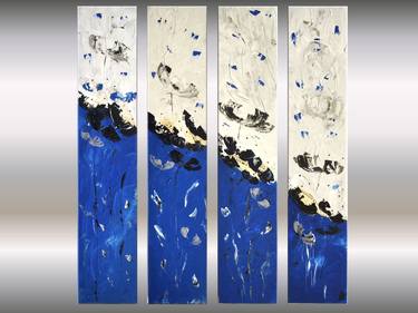 Symphony - Abstract Floral Painting on Stretched Canvas thumb