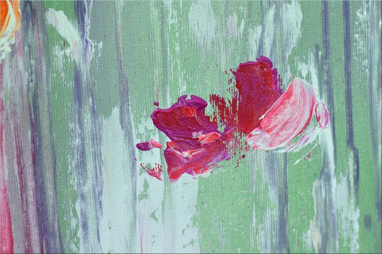 Original Abstract Floral Painting by Edelgard Schroer