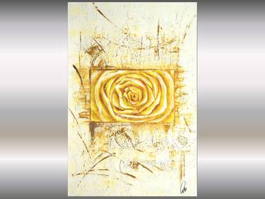 White Rose II- Single Rose Painting on Stretched Canvas thumb