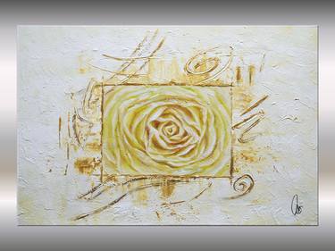 White Rose - Acrylic Painting on Stretched Canvas thumb