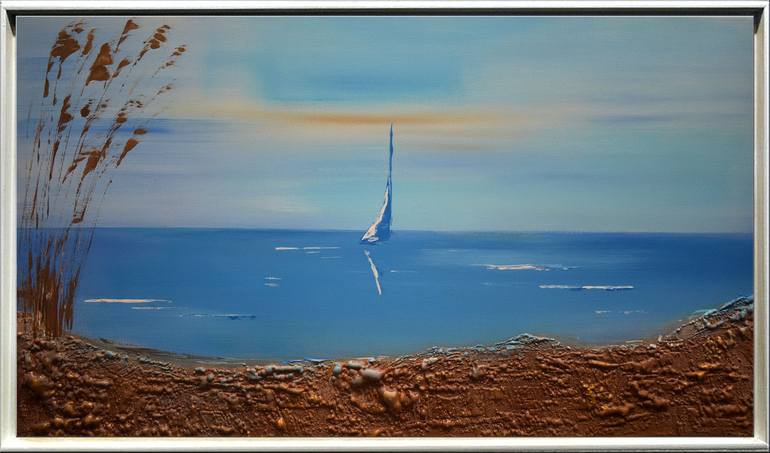 Original Abstract Beach Painting by Edelgard Schroer