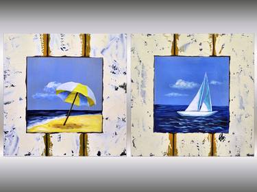 Maritime Impressions - Acrylic Beach Paintings on Wood thumb