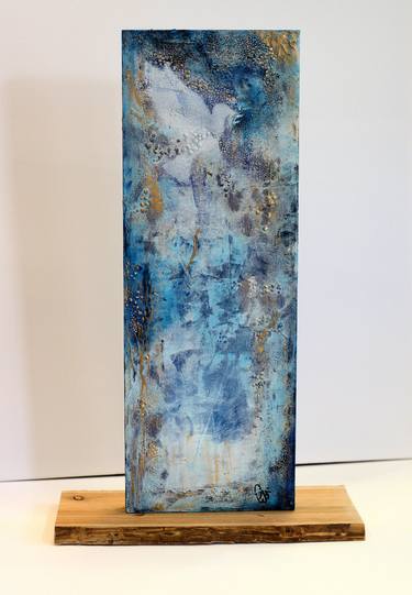 Blue Wishes - Sculptural artwork on wood thumb