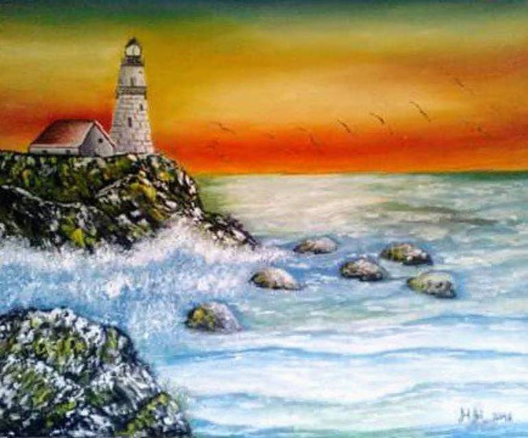 Lighthouse Painting By Marija Mitrovic 