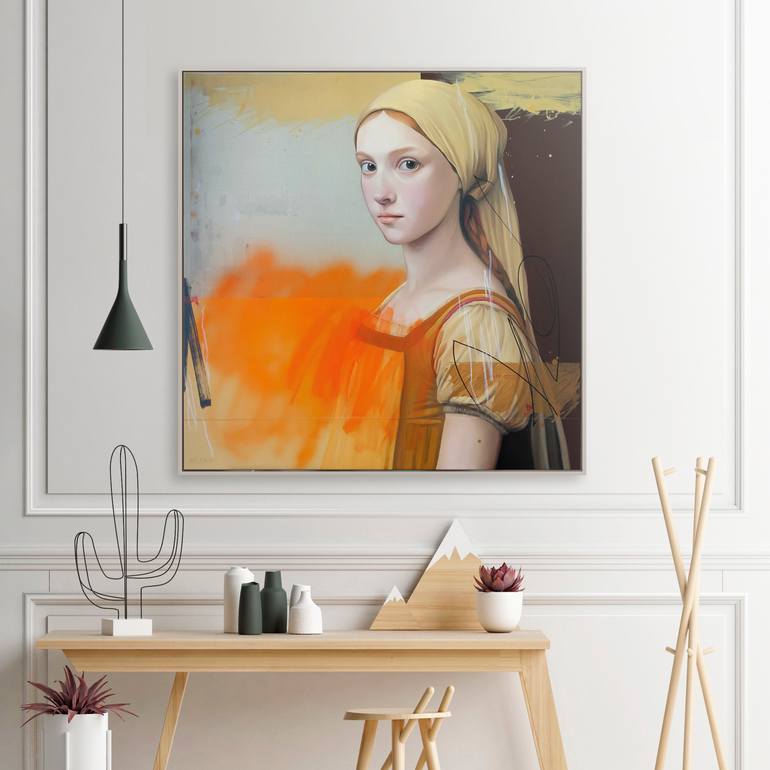 Original Abstract Women Painting by Anja Wuelfing