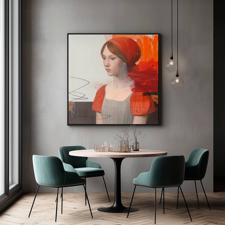 Original Abstract Women Painting by Anja Wuelfing