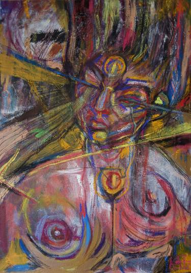 Original Expressionism Portrait Drawings by Klarissa Katz