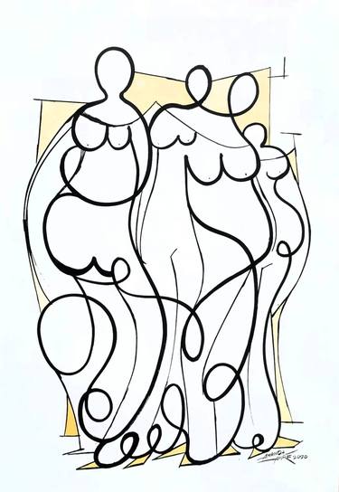 Original Abstract Women Drawings by Ananda Ahire