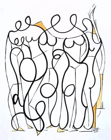 Original Abstract Nude Drawings by Ananda Ahire