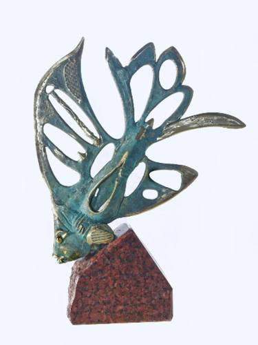 Bronze Fish Sculpture Metal Art Ocean Nautical Home Decor thumb
