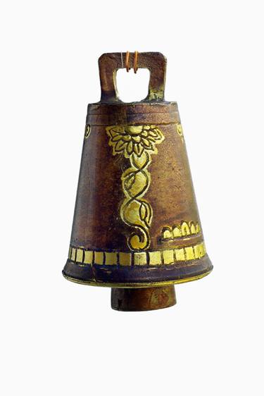 HANDMADE BRONZE BELL WITH FLORAL ELEMENTS thumb