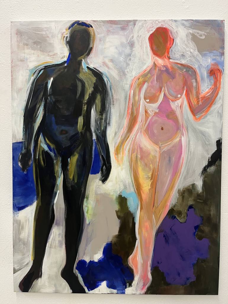 Original Abstract Nude Painting by Nathalie Van Barneveld