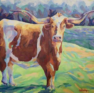 Original Cows Painting by Gretchen Weisgram