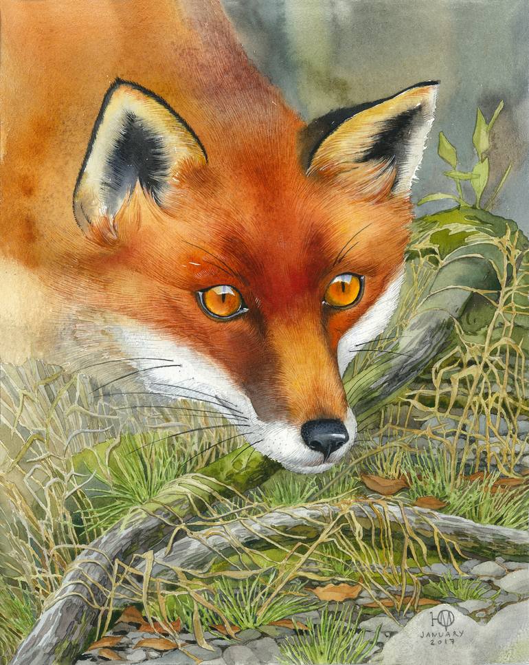 Fox Painting by Julia Michry | Saatchi Art