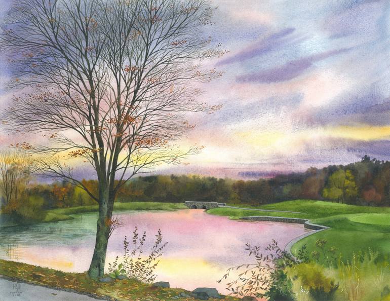 Tree, Sunset Painting by Julia Michry | Saatchi Art