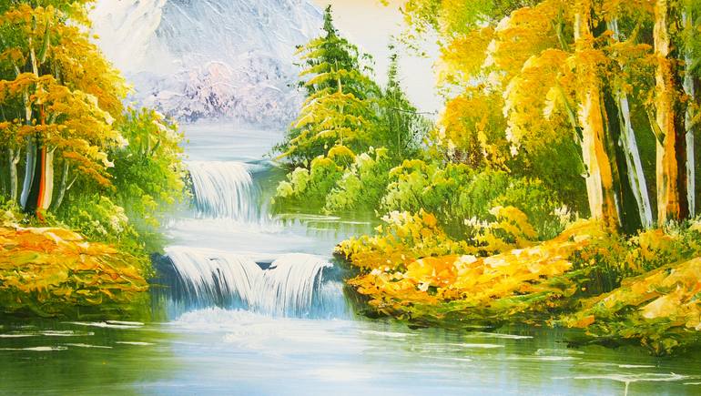 Original Impressionism Landscape Painting by Shirley Chan