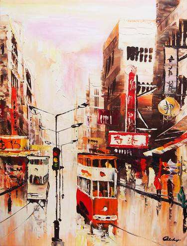 Original Abstract Architecture Paintings by Shirley Chan
