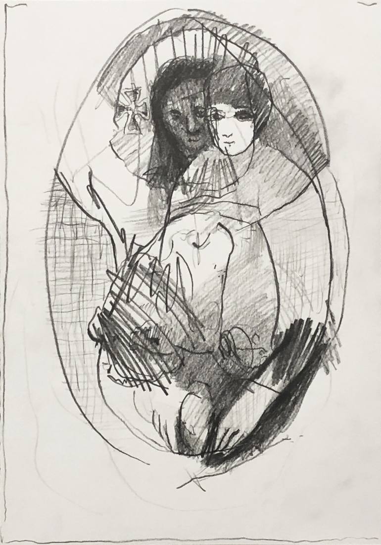 Original Expressionism Love Drawing by Steve Binetti