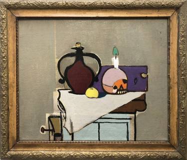 Still Life with Palette, Skull, Jug and Fruit thumb