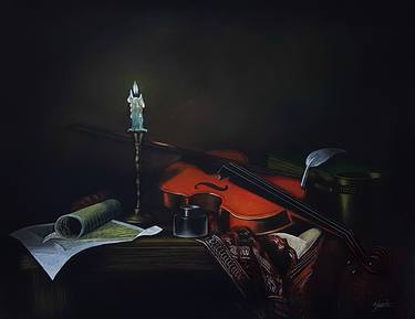 Print of Realism Music Paintings by manuchar kortua