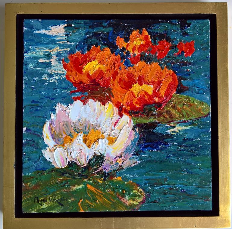 Original Fine Art Floral Painting by Alan Wolton