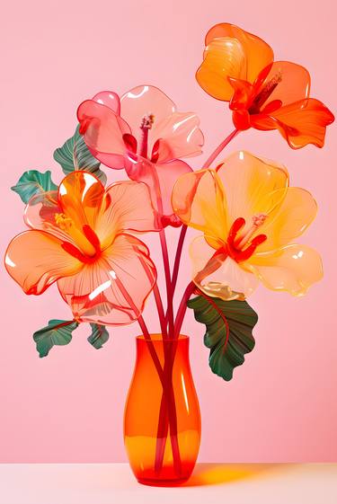 Original Conceptual Floral Mixed Media by Laura Abad