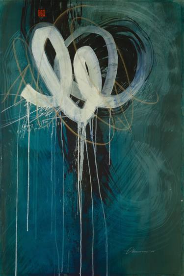 Original Abstract Calligraphy Paintings by Sigrid Artmann