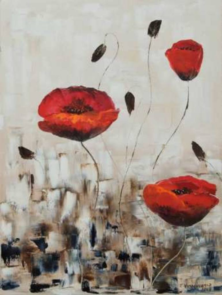 Red poppy Painting by Vitaliy Kievskiy | Saatchi Art