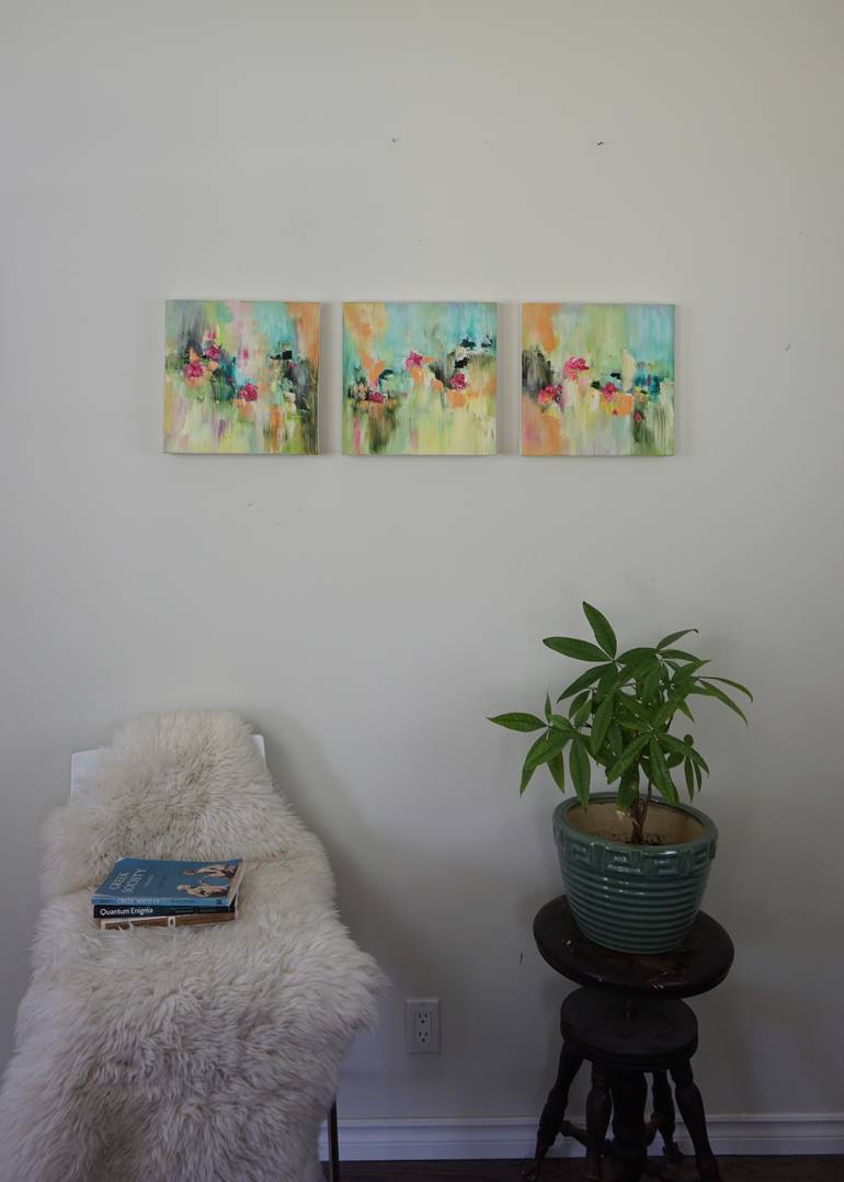 Original Abstract Floral Painting by Diana Raponi