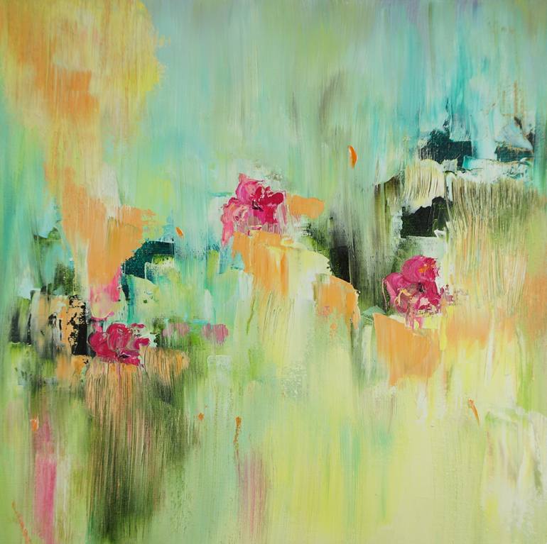 Original Abstract Floral Painting by Diana Raponi