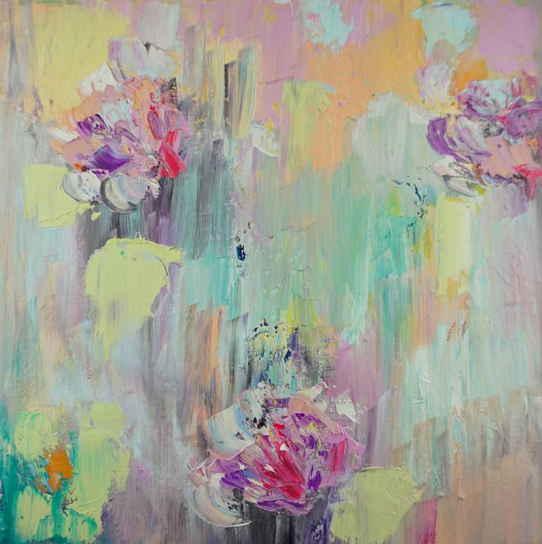 Original Abstract Floral Painting by Diana Raponi