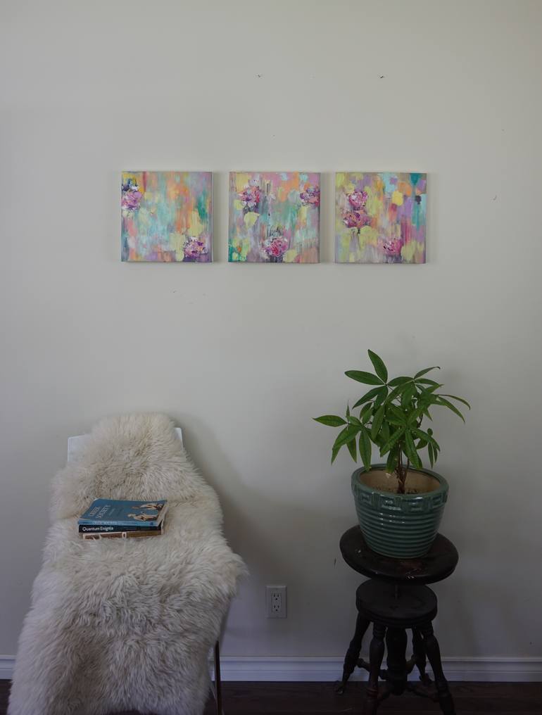 Original Abstract Floral Painting by Diana Raponi