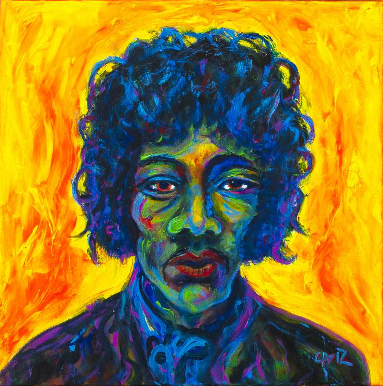 Jimi Hendrix Painting by Christian Cadiz | Saatchi Art