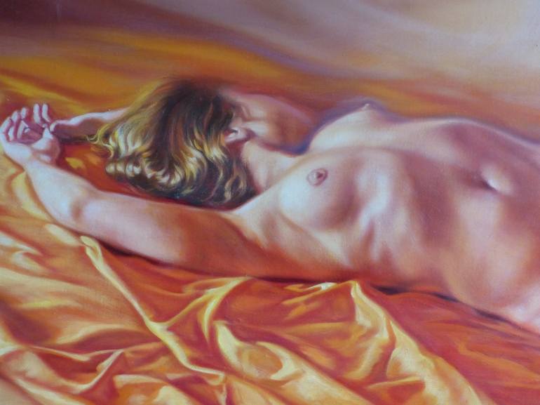 Original Figurative Nude Painting by Pepe Linares Molina